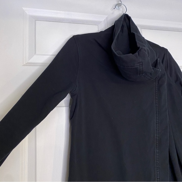 Lululemon Savasana Black Knit High Neck Asymmetrical Sweater Jacket Size 6 - Picture 3 of 9